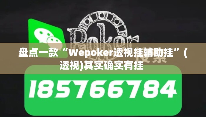 盘点一款“Wepoker透视挂辅助挂	”(透视)其实确实有挂 