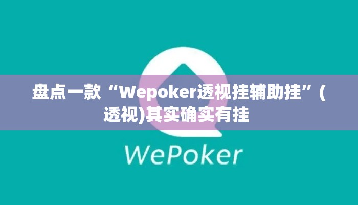 盘点一款“Wepoker透视挂辅助挂	”(透视)其实确实有挂 