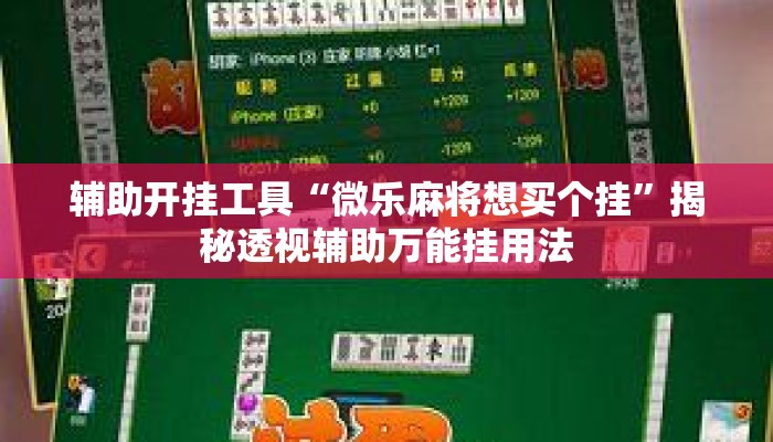 辅助开挂工具“微乐麻将想买个挂”揭秘透视辅助万能挂用法