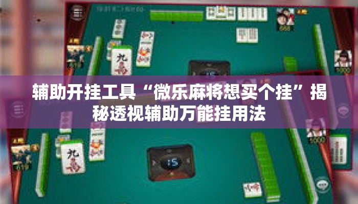 辅助开挂工具“微乐麻将想买个挂”揭秘透视辅助万能挂用法