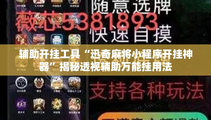 辅助开挂工具“迅奇麻将小程序开挂神器”揭秘透视辅助万能挂用法