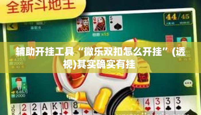 辅助开挂工具“微乐双扣怎么开挂	”(透视)其实确实有挂 
