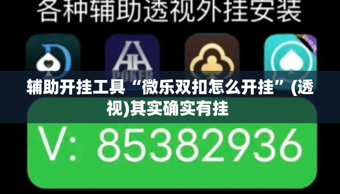 辅助开挂工具“微乐双扣怎么开挂”(透视)其实确实有挂 