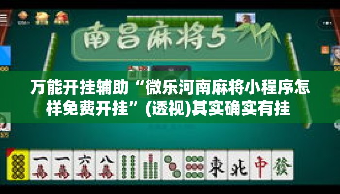 万能开挂辅助“微乐河南麻将小程序怎样免费开挂”(透视)其实确实有挂 