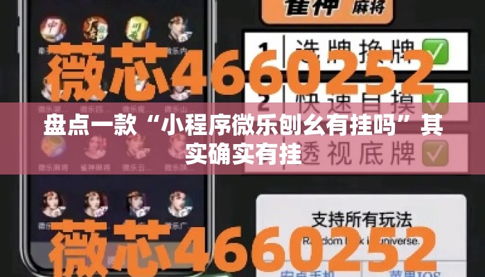 盘点一款“小程序微乐刨幺有挂吗	”其实确实有挂