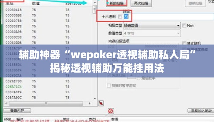 辅助神器“wepoker透视辅助私人局”揭秘透视辅助万能挂用法
