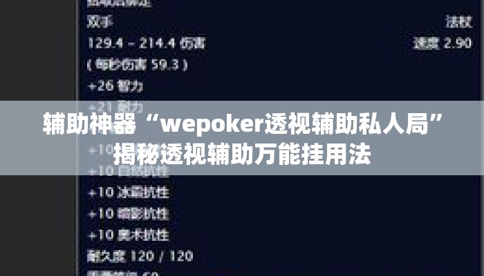 辅助神器“wepoker透视辅助私人局”揭秘透视辅助万能挂用法