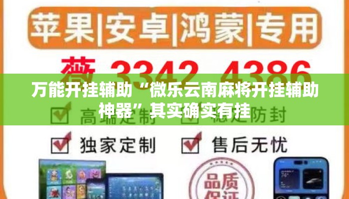 万能开挂辅助“微乐云南麻将开挂辅助神器”其实确实有挂