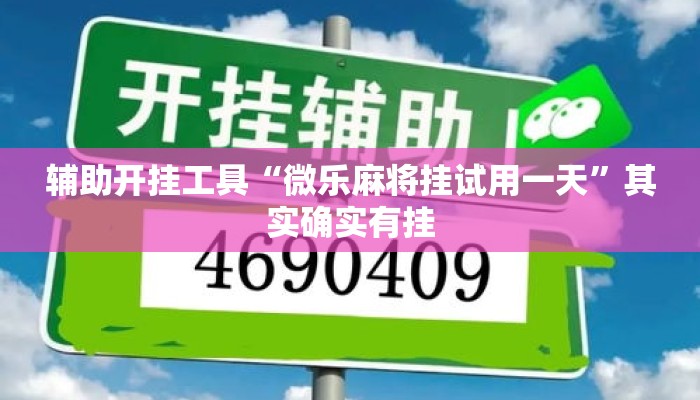 辅助开挂工具“微乐麻将挂试用一天”其实确实有挂