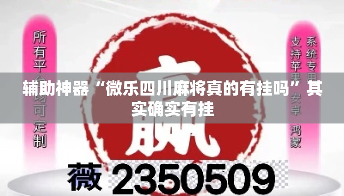 辅助神器“微乐四川麻将真的有挂吗	”其实确实有挂