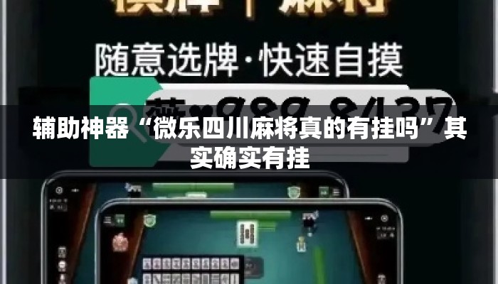 辅助神器“微乐四川麻将真的有挂吗”其实确实有挂