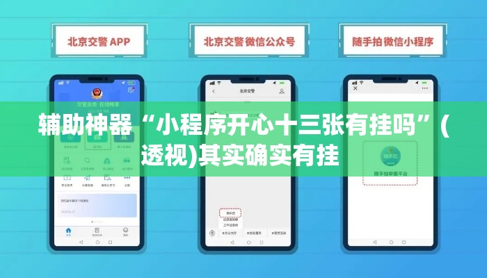 辅助神器“小程序开心十三张有挂吗”(透视)其实确实有挂 