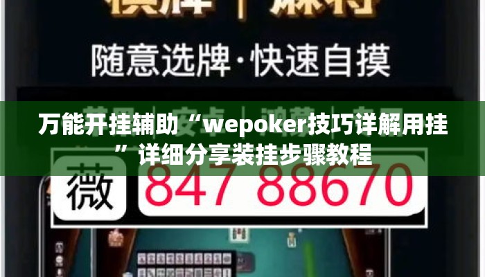 万能开挂辅助“wepoker技巧详解用挂”详细分享装挂步骤教程