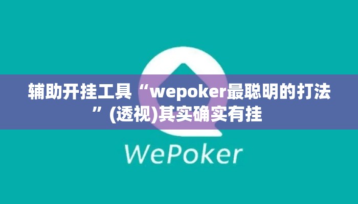 辅助开挂工具“wepoker最聪明的打法	”(透视)其实确实有挂 