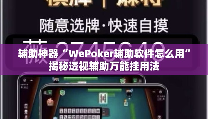 辅助神器“WePoker辅助软件怎么用”揭秘透视辅助万能挂用法