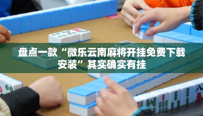 盘点一款“微乐云南麻将开挂免费下载安装	”其实确实有挂