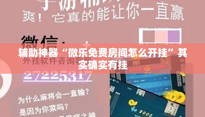 辅助神器“微乐免费房间怎么开挂	”其实确实有挂