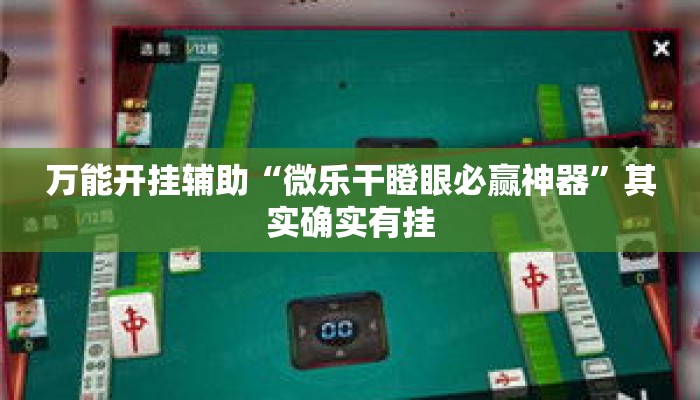 万能开挂辅助“微乐干瞪眼必赢神器”其实确实有挂