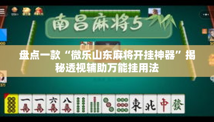 盘点一款“微乐山东麻将开挂神器”揭秘透视辅助万能挂用法
