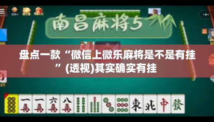 盘点一款“微信上微乐麻将是不是有挂	”(透视)其实确实有挂 