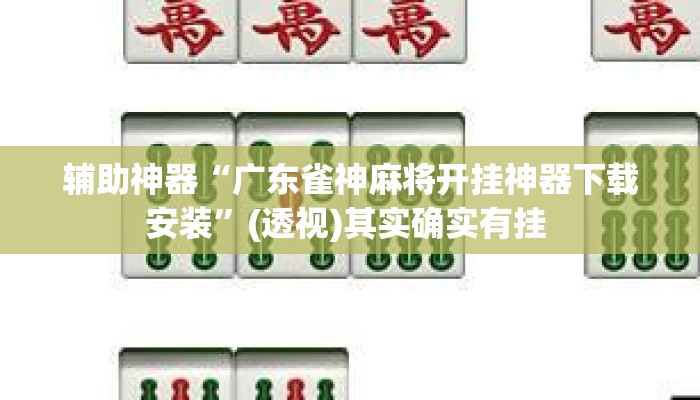 辅助神器“广东雀神麻将开挂神器下载安装”(透视)其实确实有挂 