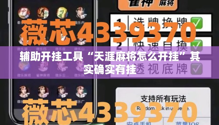 辅助开挂工具“天涯麻将怎么开挂”其实确实有挂
