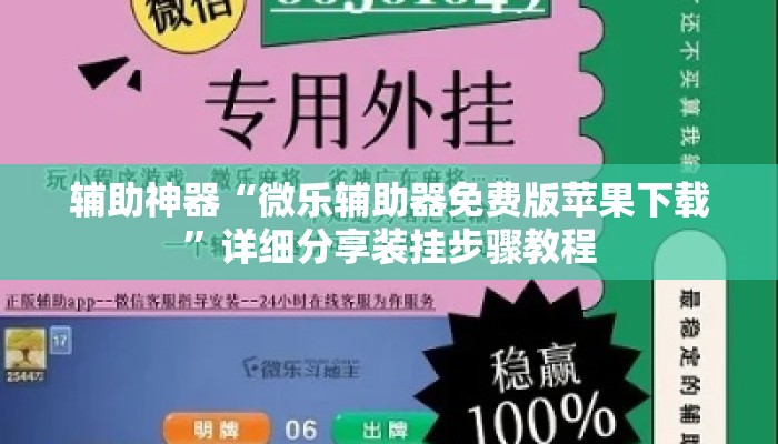 辅助神器“微乐辅助器免费版苹果下载”详细分享装挂步骤教程