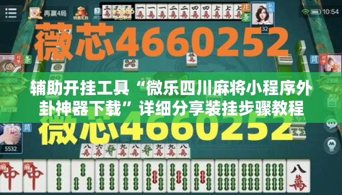辅助开挂工具“微乐四川麻将小程序外卦神器下载”详细分享装挂步骤教程
