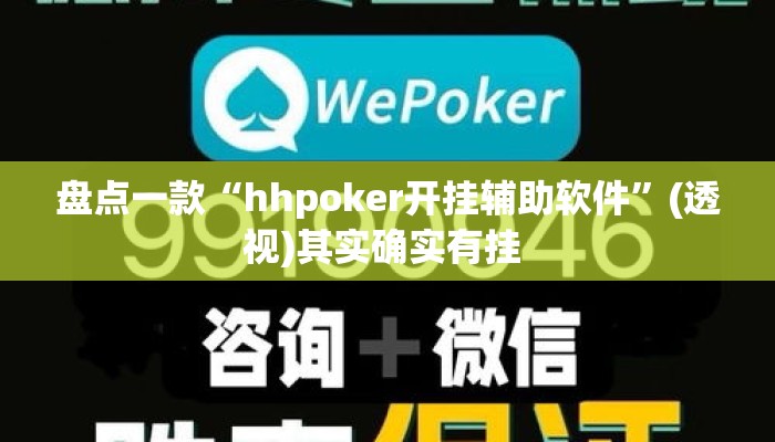 盘点一款“hhpoker开挂辅助软件”(透视)其实确实有挂 