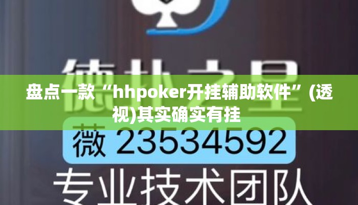 盘点一款“hhpoker开挂辅助软件	”(透视)其实确实有挂 