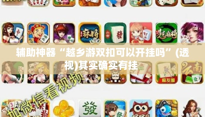 辅助神器“越乡游双扣可以开挂吗”(透视)其实确实有挂 