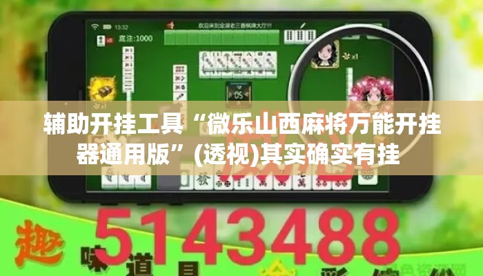 辅助开挂工具“微乐山西麻将万能开挂器通用版	”(透视)其实确实有挂 