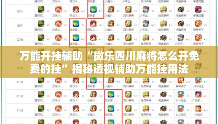 万能开挂辅助“微乐四川麻将怎么开免费的挂”揭秘透视辅助万能挂用法