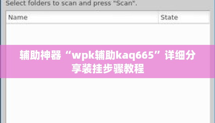 辅助神器“wpk辅助kaq665”详细分享装挂步骤教程