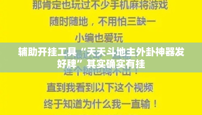 辅助开挂工具“天天斗地主外卦神器发好牌”其实确实有挂