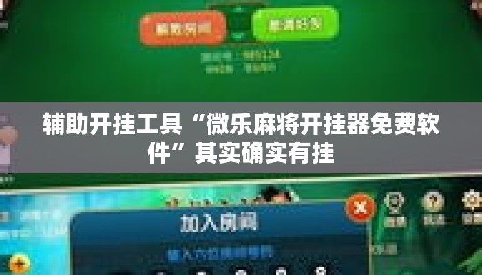辅助开挂工具“微乐麻将开挂器免费软件”其实确实有挂