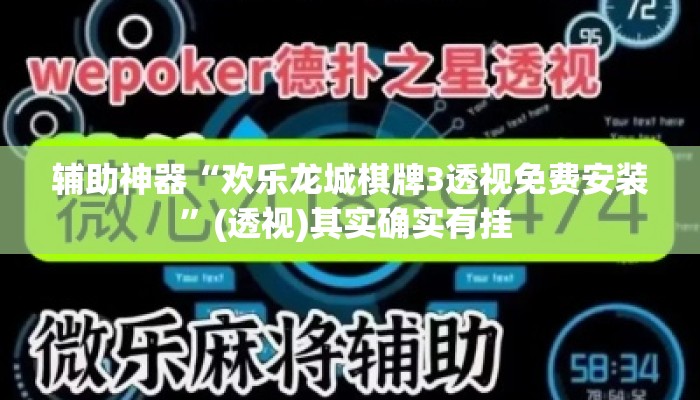 辅助神器“欢乐龙城棋牌3透视免费安装	”(透视)其实确实有挂 