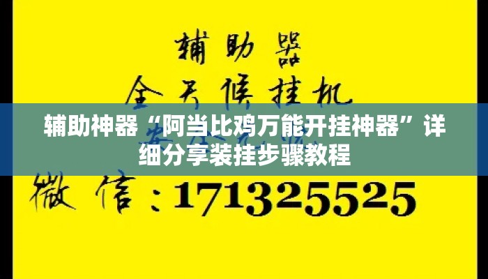 辅助神器“阿当比鸡万能开挂神器”详细分享装挂步骤教程