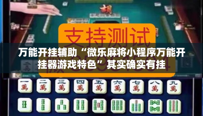 万能开挂辅助“微乐麻将小程序万能开挂器游戏特色”其实确实有挂
