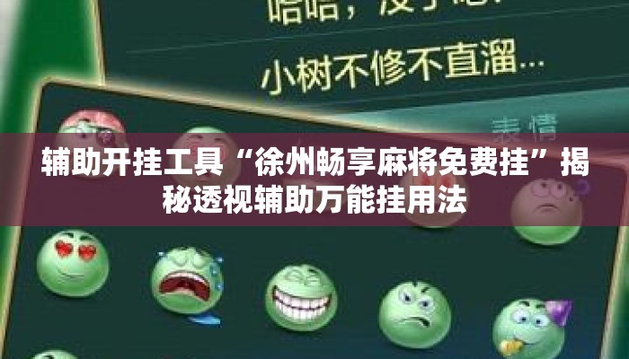 辅助开挂工具“徐州畅享麻将免费挂”揭秘透视辅助万能挂用法