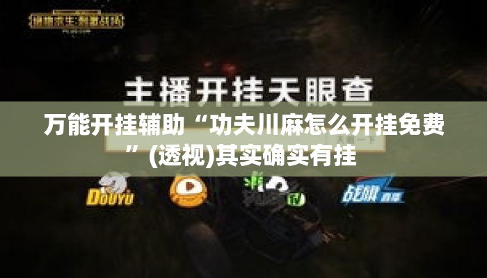 万能开挂辅助“功夫川麻怎么开挂免费	”(透视)其实确实有挂 