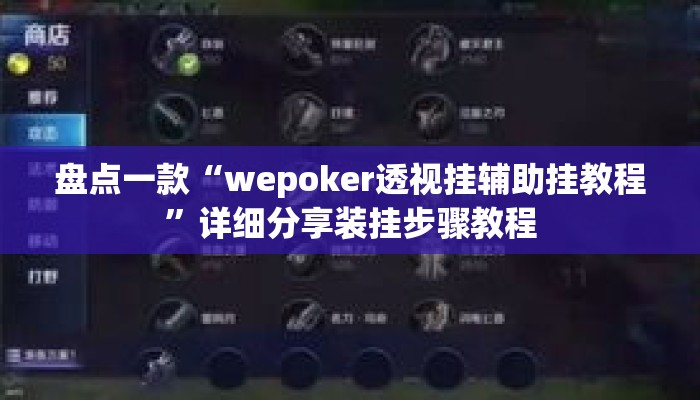 盘点一款“wepoker透视挂辅助挂教程”详细分享装挂步骤教程