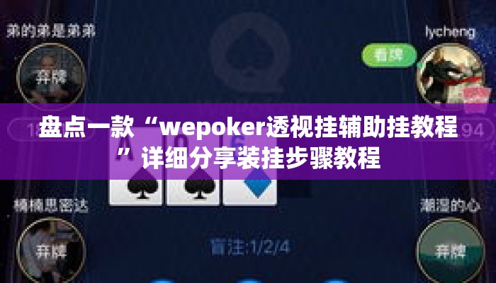 盘点一款“wepoker透视挂辅助挂教程	”详细分享装挂步骤教程