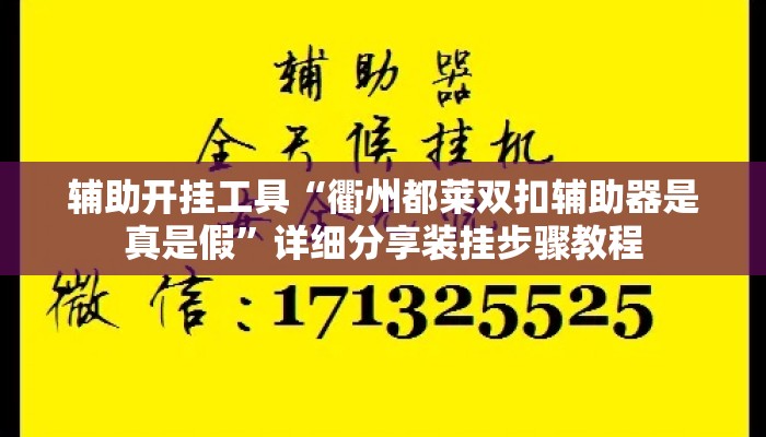 辅助开挂工具“衢州都莱双扣辅助器是真是假”详细分享装挂步骤教程