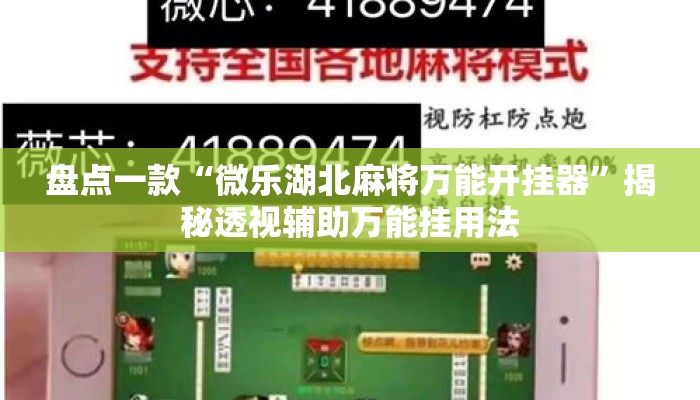 盘点一款“微乐湖北麻将万能开挂器	”揭秘透视辅助万能挂用法