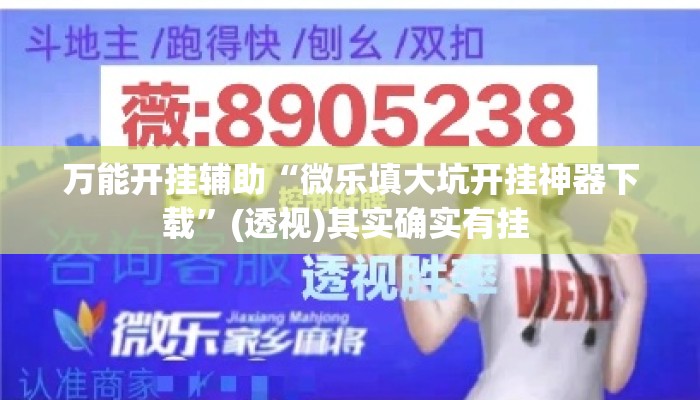 万能开挂辅助“微乐填大坑开挂神器下载”(透视)其实确实有挂 