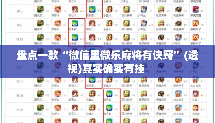 盘点一款“微信里微乐麻将有诀窍”(透视)其实确实有挂 