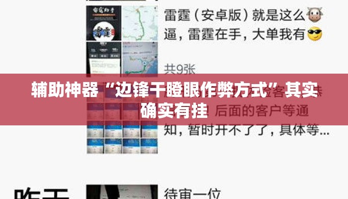 辅助神器“边锋干瞪眼作弊方式”其实确实有挂
