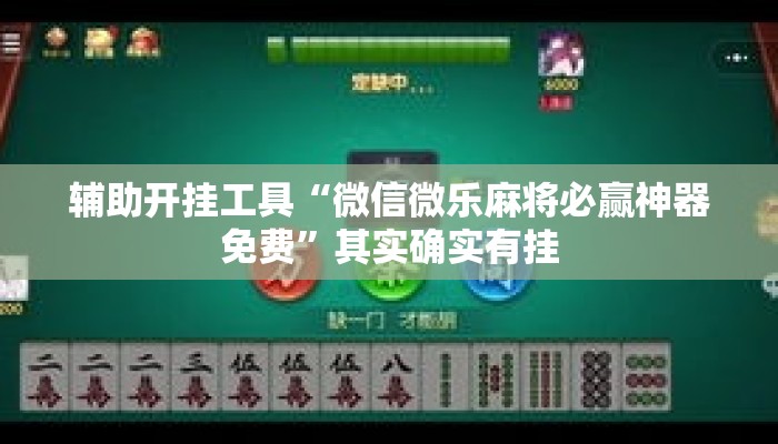 辅助开挂工具“微信微乐麻将必赢神器免费”其实确实有挂