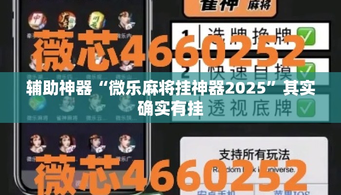 辅助神器“微乐麻将挂神器2025”其实确实有挂